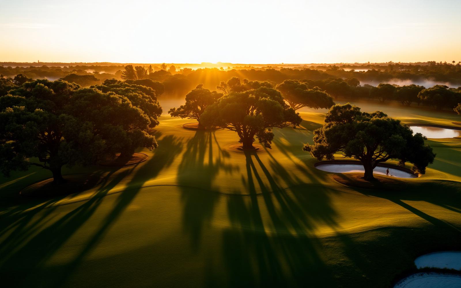 A golf course in the early light